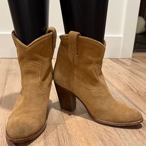 Frye Suede Ankle Cowboy Bootie
